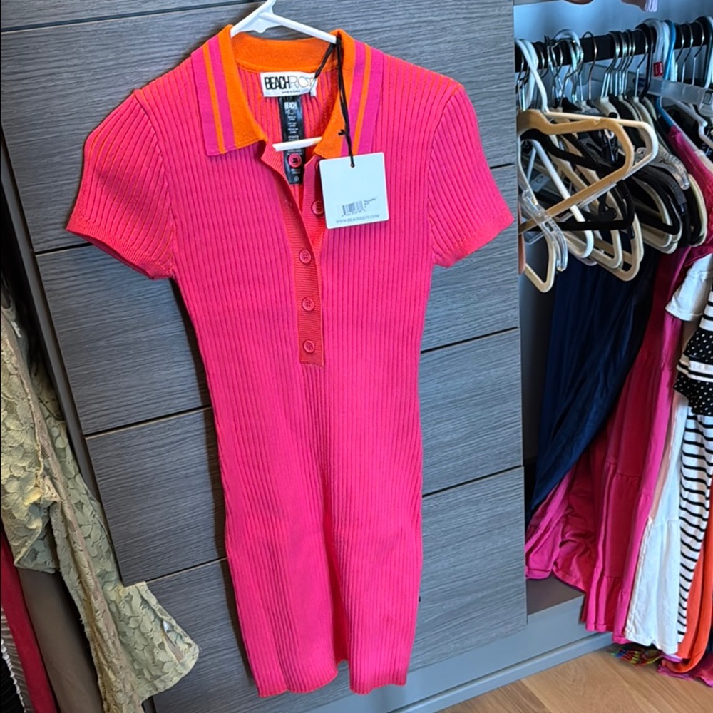 Beach Riot Pink and Orange Ribbed Dress